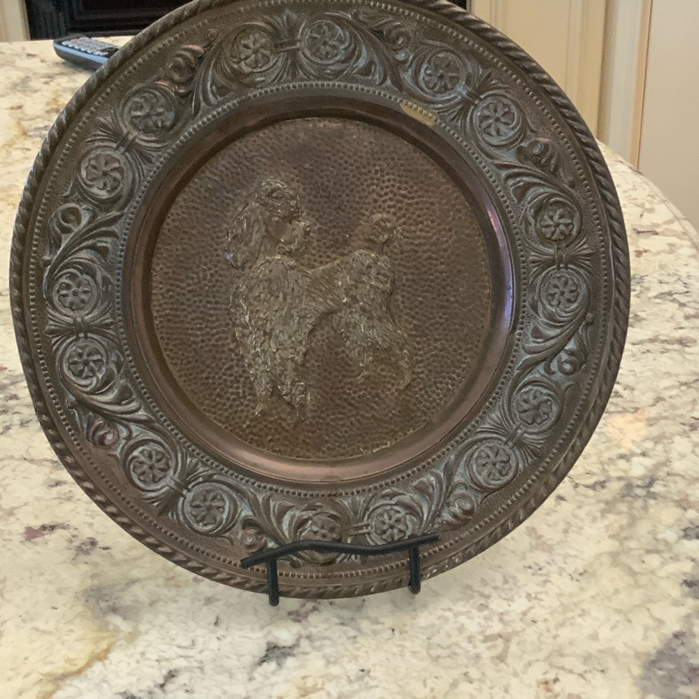 Poodle embossed tin plate